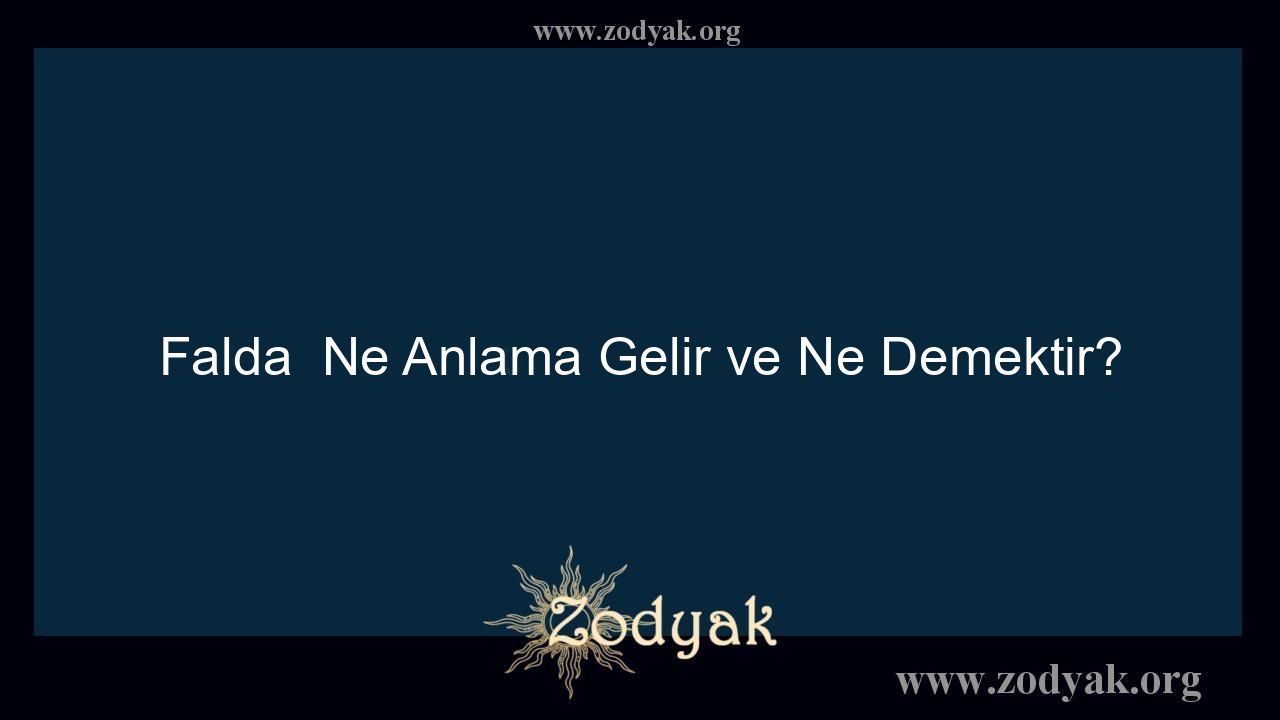 Falda  Ne Anlama Gelir ve Ne Demektir? - Otomasyon Dergisi